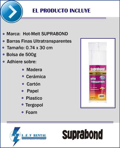 Barras Finas Ultratransparentes X41 Unidades 500gr Suprabond 3