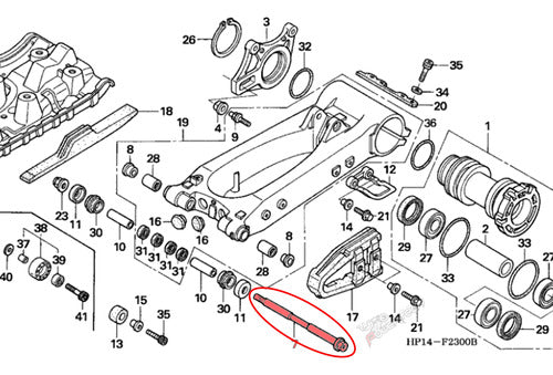 Perno Eje Horquillon Honda Trx 450 04-14 3