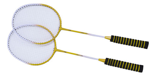 Conjunto De Raquetes De Badminton Amarelo Professional Alloy 6