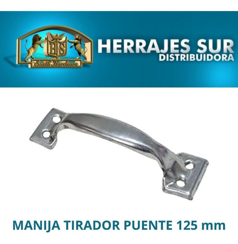 Manijas Puente Tirador Cajón Mueble 125mm Chapa Zinc. X 12 4