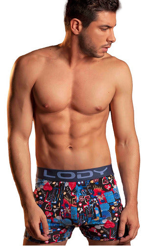 Lody Men Boxer 928 Cotton and Lycra Printed 0