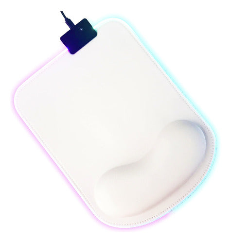 Pinsliee RGB Large LED Mouse Pad with Ergonomic Wrist Support 0