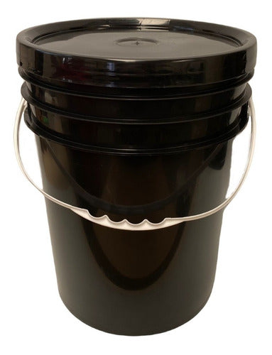 SHOPDYF 12 Plastic Buckets 20 Liters Black With Hermetic Lid 0