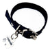 MEDALLAS PARA PERROS Chapita Identificatoria Perro Gato Trebol + Collar Negro 2cm 0