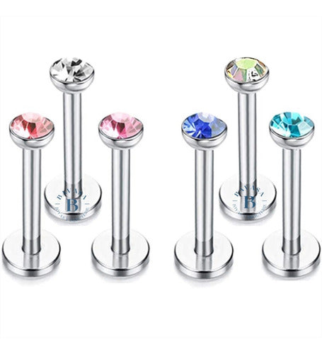 Bavasapiercing Labret Helix Rhinestone Color Chin Surgical Steel 0