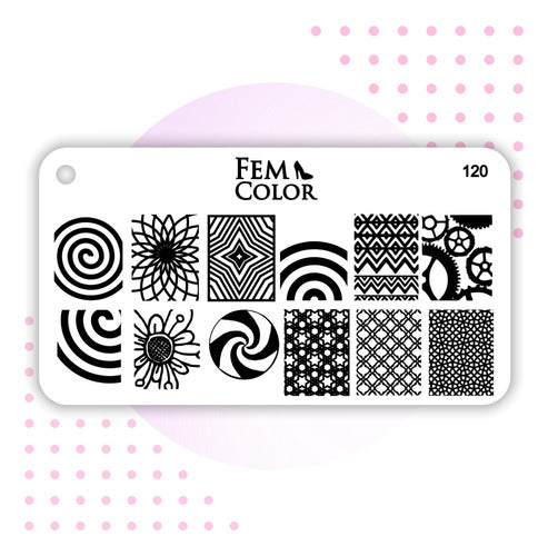 Placa Para Stamping Acrilico Decoracion Uñas Lefemme Mod.120 1