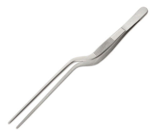 Lacor Curved Precision Tongs 16 Cm Chef Stainless Steel 0