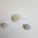 Alpaca Imitation Pearls/Stones Brooch and Snap Earrings Set 0
