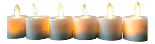 Set of 6 Decorative LED Candles Warm Flickering Flame Motion 0