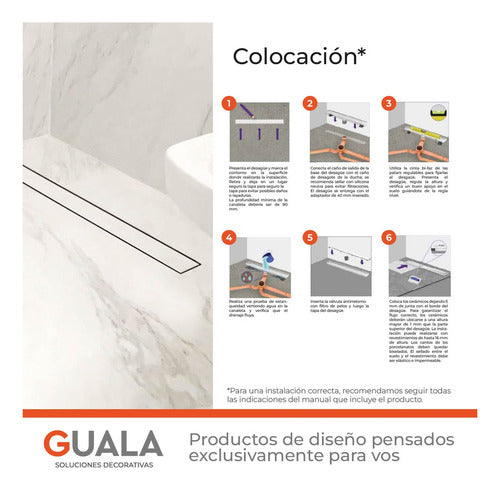 Rejilla Lineal Ducha Baño Desague 70cm Atrim Acero Inca 2en1 7