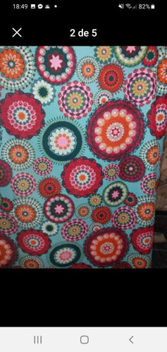 Gabardine Fabric with Mandalas Design, 1.60m Width - 100% Cotton 8