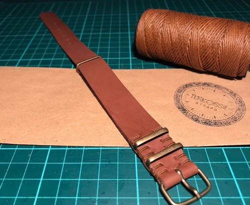 NATO Leather Strap for Tag Omega Tissot Tommy Seiko Watches [ddl] 3