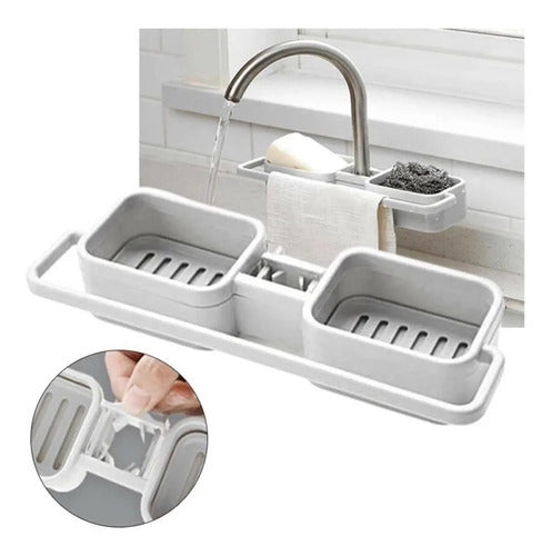 Kitchen Sink Sponge Soap Storage Organizer Hanging Shelf Double Drain Cloth Rack 3