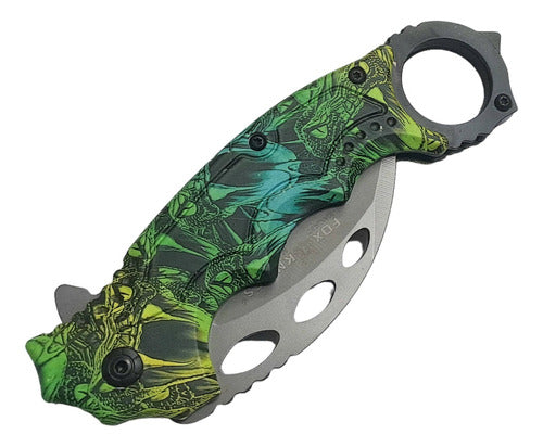 Cuchillo Táctico Kerambit  Hoja Plegable Con Anilla 2