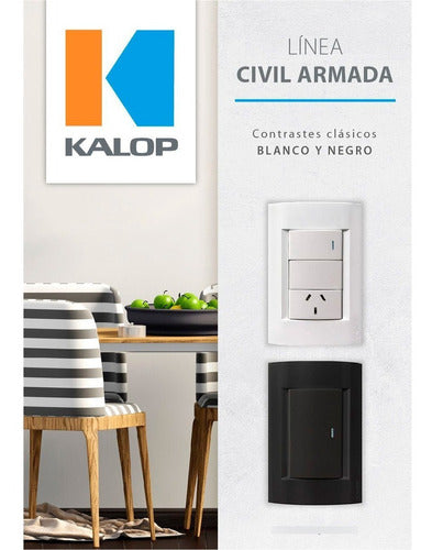 Kalop Light Switch Armada Civil 1 Point Teclón [Pack of 5] 3