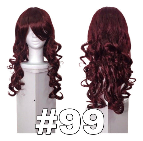 DANABELLAS Burgundy Simulated Natural Kanekalon Wigs 1