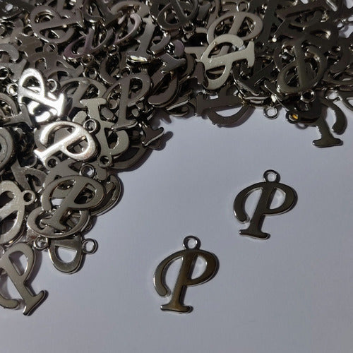 Entre Hilos y Cuentas 15 Metal Letter P Charms - Artisan Crafts Jewelry 0