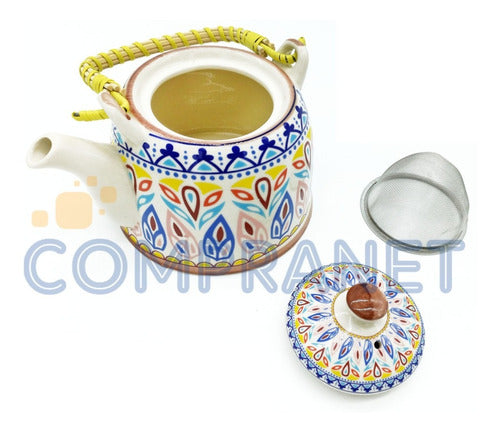 Combo Teapot + 2 Bowls for Tea, Made of China Porcelain - 90035 4