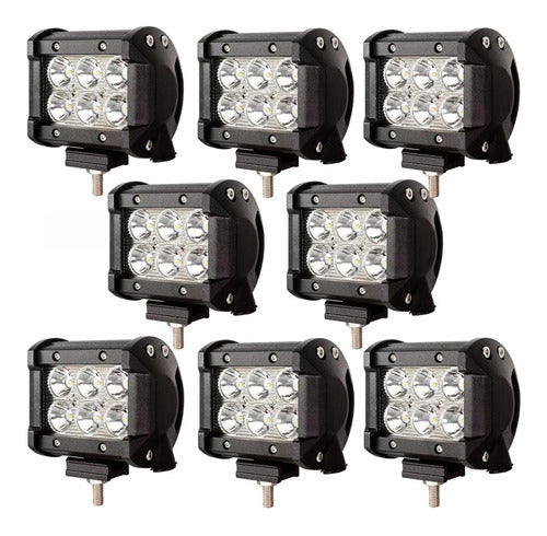 Kit 8 Faros Barra 6 Leds Auxiliar Cree Led Camioneta 4x4 0