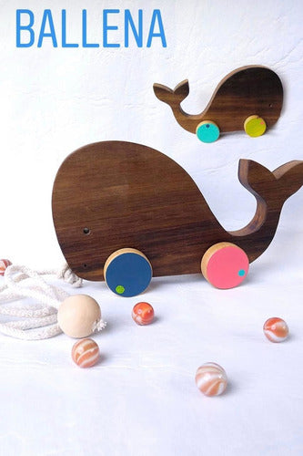 MBL_ARGENTINA Wooden Pull Toy - Animal Rollers for Babies 5