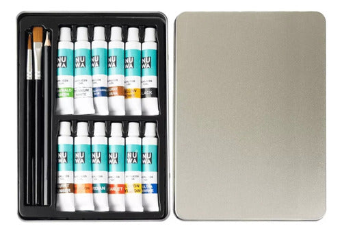 Nuwa Acrylic Paint Set x 12 Units in Tin Can 1