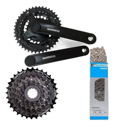 Shimano Transmission Group 24v Crankset + Sprocket + Chain 0