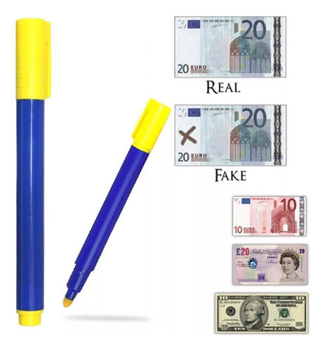 Set of 3 Counterfeit Money Detector Markers for Euro Dollar Peso 2