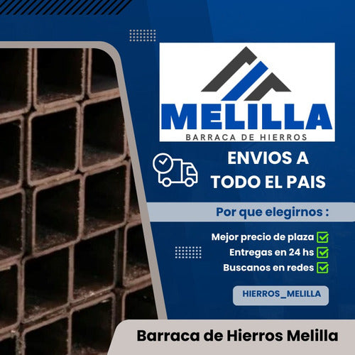 Hierros Melilla Caño De Hierro 70x70 1.6 Mm Tubo 6 Mts 1