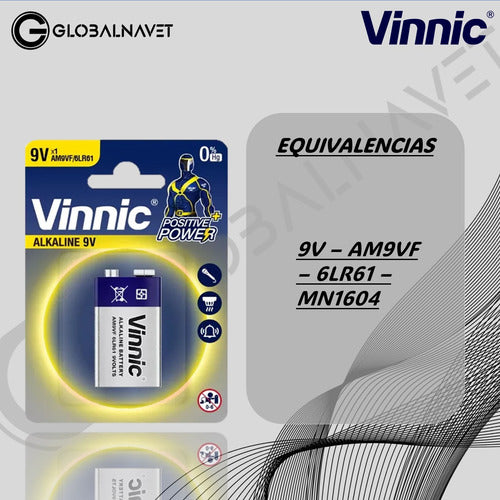 Vinnic 24 Pack 9V Alkaline Batteries 3