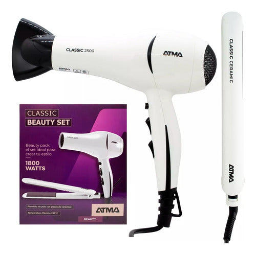 Atma Kit Secador + Planchita De Pelo Classic Beauty Ck4015p 0