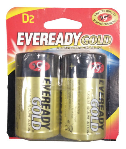 Eveready Gold Alcalina D2 Battery Pack of 2 0