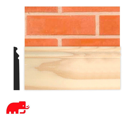 Mamut Natural Wood Baseboard Moldura Piso Suelo 105 13mm 2