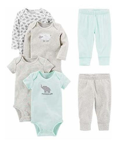 Simple Joys by Carter's Baby Neutral Bodysuit and Pants Set - 6 Pieces 2