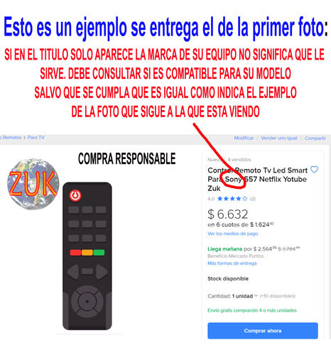 Control Remoto Para Tv Philco Bgh Jvc Tedge Sansei 594 Zuk 4