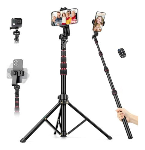 Nineigh Phone Tripod for iPhone, Aluminum Tripod Support 0