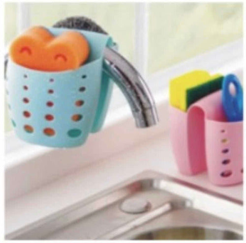 Porta Esponja Doble Silicona Cocina Bacha Baño Lavadero Deco 4