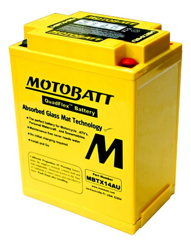 Bateria Motobatt Quadflex 12v 16.5 Ah Mbtx14au 12n14-3 Ytx14 0