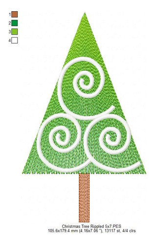 Embroidery Machine Christmas Tree Ripple Pattern Matrix 3225 2