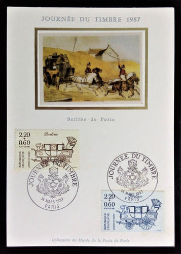 Francia Caballos, Tarjeta Día Del Sello 1987 Pde L15429 0