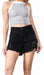 Go• By Loreley Perfect Fit Ripped Black Denim Shorts 0