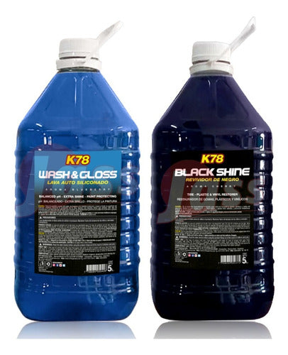 K78 5L Shampoo Siliconated Car Wash and Black Reviver 0