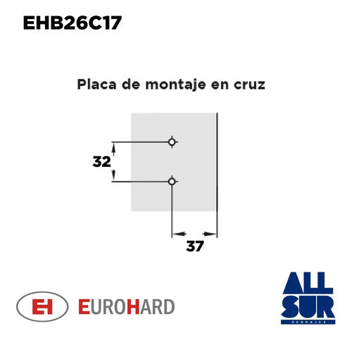 Eurohard Bisagra Codo 17 Cazoleta De 26mm Para Puertas X 20 Unidades 2