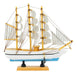 Miniatura Barco Navio Veleiro Madeira Base Azul 21x4x21cm B 1