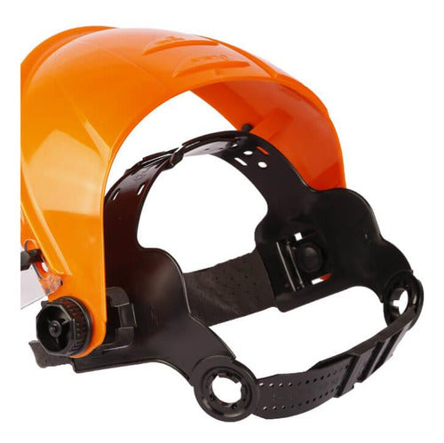 Cylindrical Transparent Face Shield with Chin Strap + Standard Harness Support by Libus 1