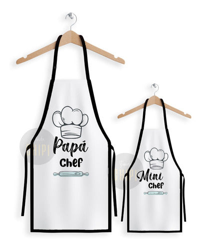 Personalized Chef Apron Set for Adult + Child - Perfect Gift for Parents 0