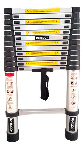 Philco Telescopic Folding Ladder 3.8 Mts 150 Kg Silver 0