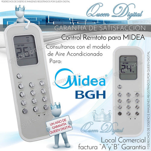 Remote Control for Air Conditioner Compatible with Midea RG35B/BGE - MSNI-12H 1