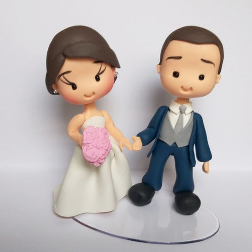 Agatha Wedding Couple Cold Porcelain Cake Topper 7