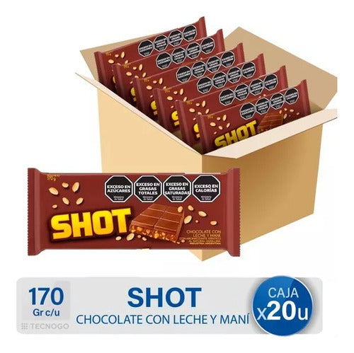 Shot Chocolate De Leche Con Maní Shot Pack X20 0