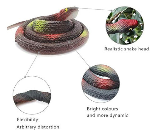 LRCXL Realistic Rubber Snakes - 4 Pieces 1